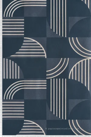 Soldes Papier peint Vintage Années 30 marine doré - Faubourg des Lumières de Casamance Réf. CAS-76271528