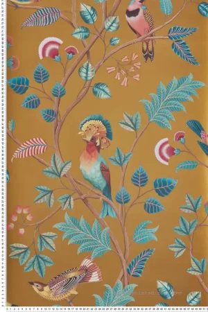 Papier peint Oiseaux Mayani doré - Byzance d‘Osborne & Little Réf. OSB-W7902-01 Réduction
