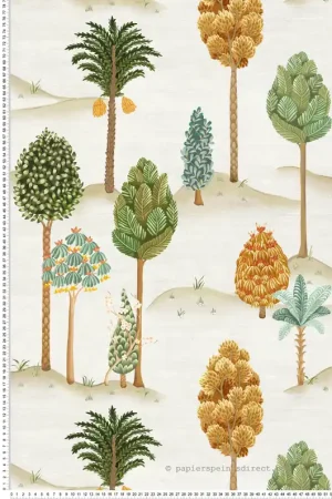 Prix Bas Papier peint Arbre Fruitier Foresta vert ocre - Byzance d‘Osborne & Little Réf. OSB-W7901-02
