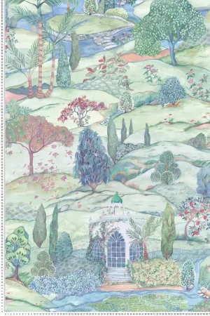 Papier peint Jardin Indien Lodhi bleuté - Byzance d‘Osborne & Little Réf. OSB-W7900-02 Achat Immédiat