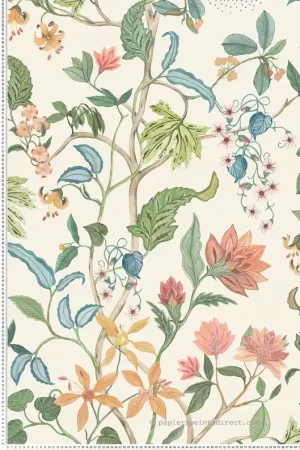 Vente Directe Papier peint Fleur Exotique Chellah beige multicolore - Byzance d‘Osborne & Little Réf. OSB-W7907-03