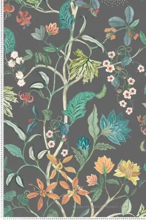 Nouvelle Collection Papier peint Fleur Exotique Chellah noir - Byzance d‘Osborne & Little Réf. OSB-W7907-01