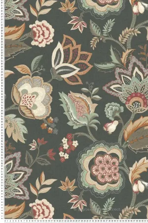 Vente Directe Papier peint Fleur Cachemire Samode multicolore noir - Byzance d‘Osborne & Little Réf. OSB-W7905-02