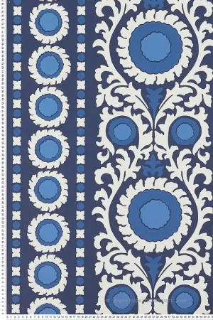 Papier peint Médaillon Baroque Samrina bleu - Byzance d‘Osborne & Little Réf. OSB-W7904-01 Dernier Modèle
