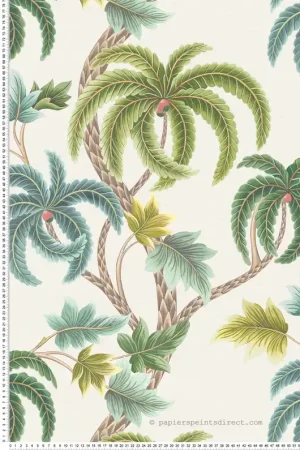 Offre Du Jour Papier peint Palmier Shalimar vert bleu canard - Byzance d‘Osborne & Little Réf. OSB-W7903-01