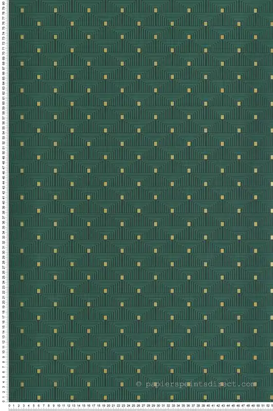 Vente Directe Papier peint Arcade Géométrique vert émeraude doré - Unique de Lutèce Réf. LTC-F-PL3008