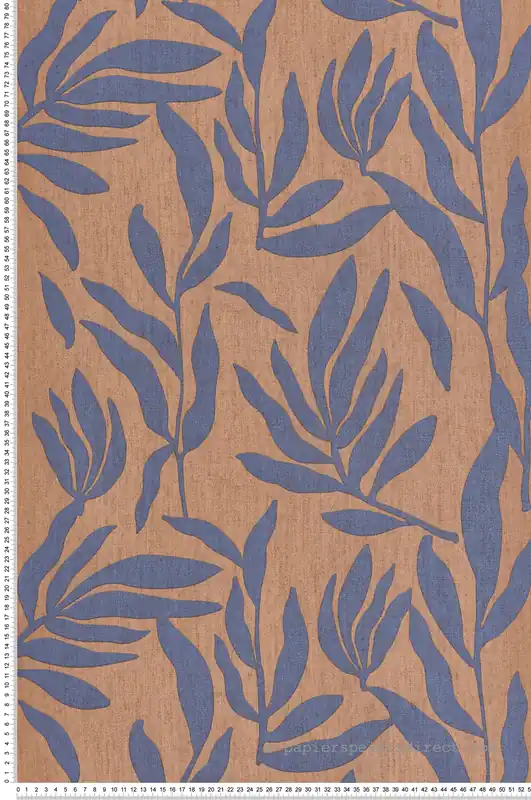 Papier peint Feuille Moderne bleu - Seven de Montecolino Réf. MC-30144 Prix Cassé
