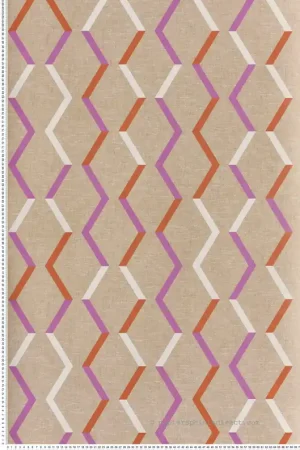 Populaire Papier peint Zigzag Graphique magenta orange - Joy de Masureel Réf. MAS-JOY004
