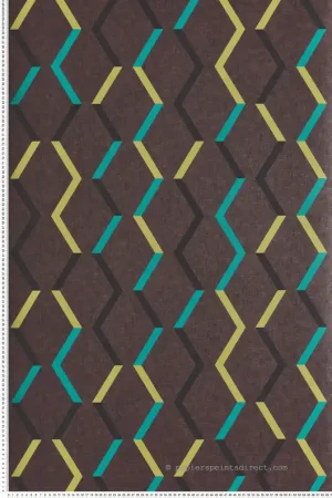 Retour Gratuit Papier peint Zigzag Graphique vert persan irisé - Joy de Masureel Réf. MAS-JOY003