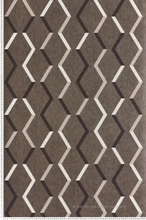 Livraison Express Papier peint Zigzag Graphique marron irisé - Joy de Masureel Réf. MAS-JOY001