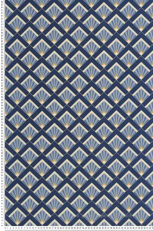 Bon Marché Papier peint Art Déco Carré Effervescence bleu doré - Elégance de Casélio Réf. ELC105316060