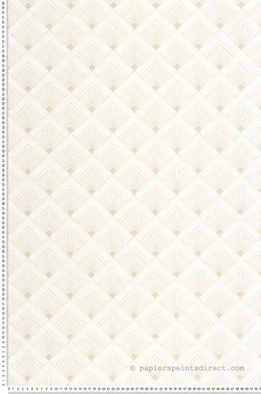 Affaire À Saisir Papier peint Art Déco Carré Effervescence blanc beige nacré - Elégance de Casélio Réf. ELC105310000