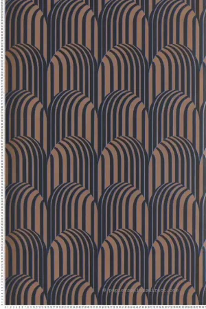 Expédié Aujourd'hui Papier peint Arche Art Déco Arko bleu électrique métallisé - Rock de Masureel Réf. MAS-ROC304
