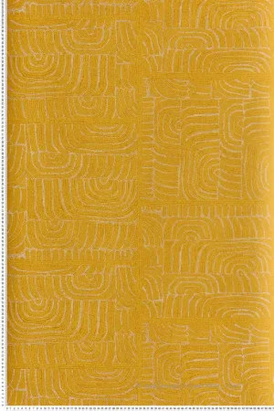Prix Bas Papier peint Perle Ethnique Tehani moutarde métallisé - Terra de Masureel Réf. MAS-TER503