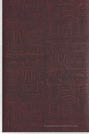 Prix Cassé Papier peint Perle Ethnique Tehani chocolat métallisé - Terra de Masureel Réf. MAS-TER502