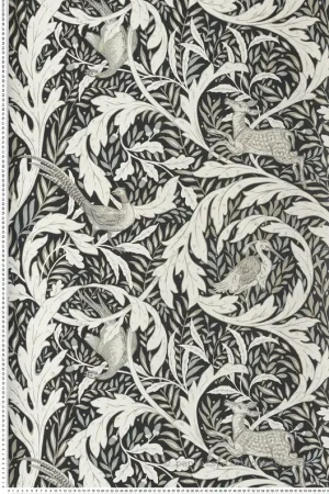 Papier peint Classique Animaux Forêt gris noir - Arts & Crafts d‘Initiales Réf. INI-AC9122 Must-Have