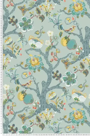 Top Vente Papier peint Forêt Fleur Puzzlewood bleu - Rhapsody d‘Osborne & Little Réf. OSB-W7818-03