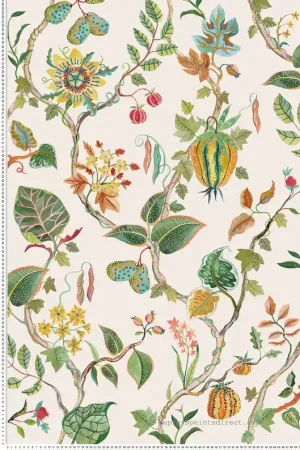 Meilleur Choix Papier peint Fruit Fleur Mythica beige - Rhapsody d‘Osborne & Little Réf. OSB-W7816-02