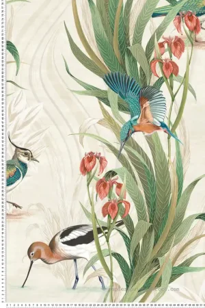 Papier peint Oiseau Halcyon vert rose - Rhapsody d‘Osborne & Little Réf. OSB-W7815-02 Expédition Rapide