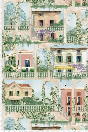 Meilleur Prix Papier peint Village Villa Como multicolore - Rhapsody d‘Osborne & Little Réf. OSB-W7813-01
