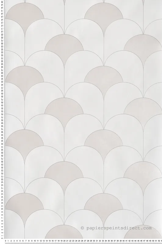 Nouvel Arrivage Papier peint Géométrique Art Déco Théâtre blanc nacré - Twenties de Casadéco Réf. TWNT88680220