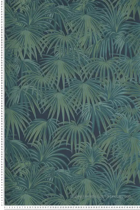 Must-Have Papier peint Palmier Charleston bleu paon - Twenties de Casadéco Réf. TWNT88657557
