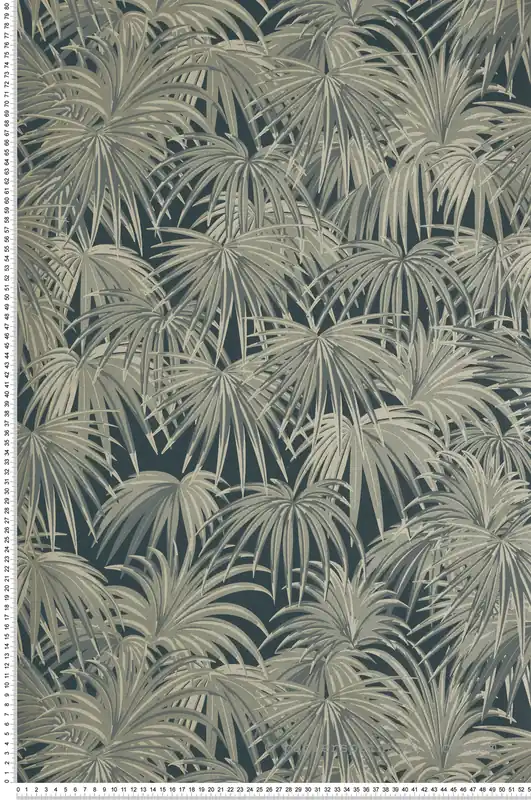 Offre Exclusive Papier peint Palmier Charleston kaki bleu paon - Twenties de Casadéco Réf. TWNT88657407