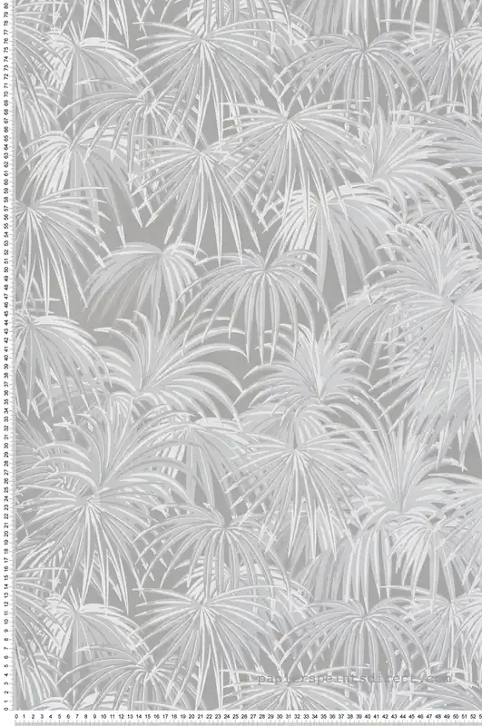Vente Directe Papier peint Palmier Charleston taupe argenté - Twenties de Casadéco Réf. TWNT88651565