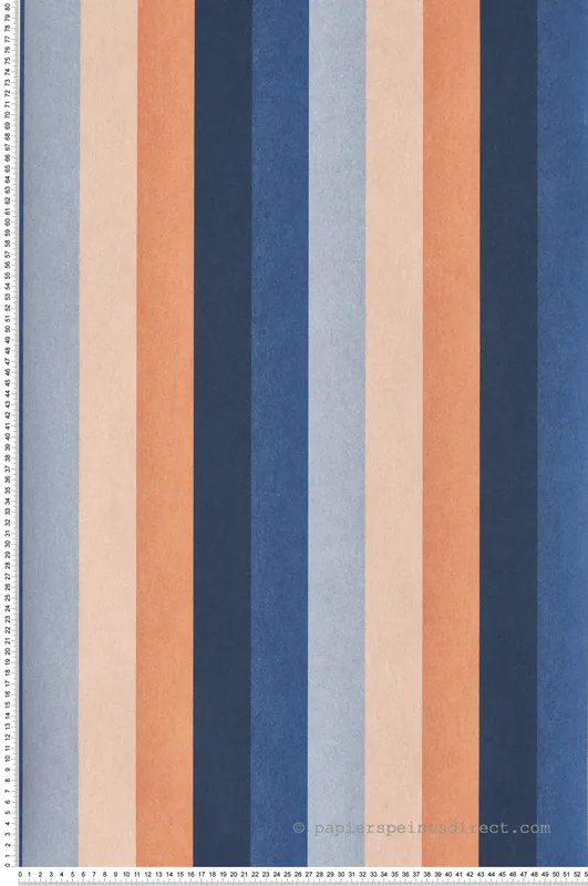 Vente Flash Papier peint Rayure Verticale Transat bleu corail - L‘Ile aux Oiseaux de Casamance Réf. CAS-75923466