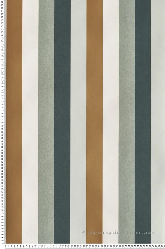 Acheter En Ligne Papier peint Rayure Verticale Transat bronze vert bleu - L‘Ile aux Oiseaux de Casamance Réf. CAS-75923364