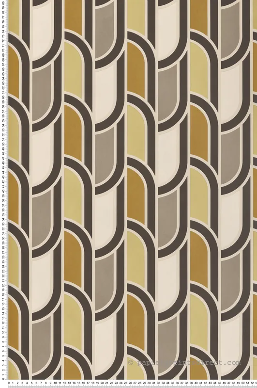 Soldes Papier peint Vintage Géométrique Marcel ocre marron - Villa Rosalie de Lutèce Réf. LTC-51223902
