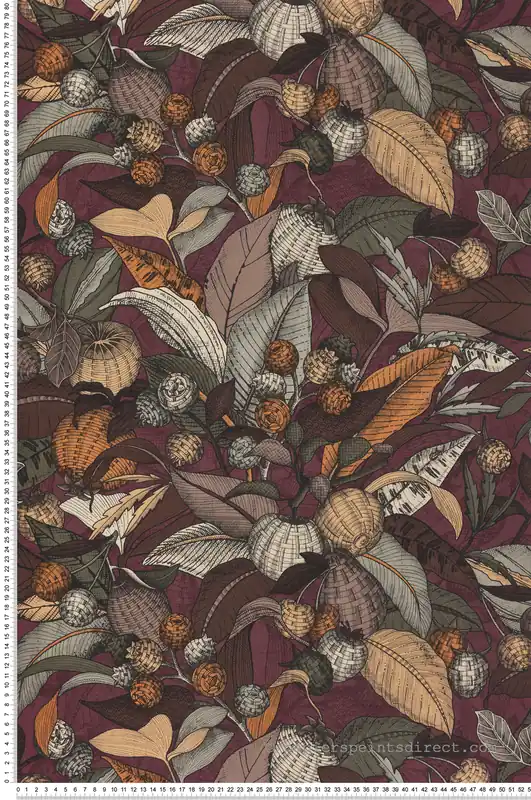 Vente Flash Papier peint Feuillage Fruit Joséphine prune - Villa Rosalie de Lutèce Réf. LTC-51223710