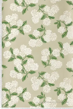 Papier peint Fleur Hydrangea beige doré - Rifle Paper Co. 2 de York (Initiales) Réf. INI-RP7394 Affaire À Saisir
