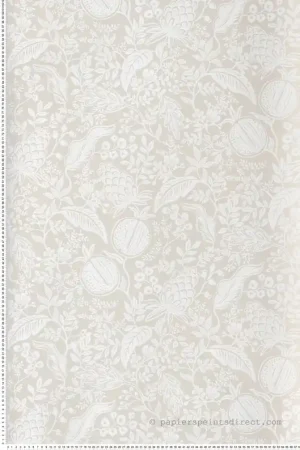 Papier peint Feuillage Grenade blanc beige - Rifle Paper Co. 2 de York (Initiales) Réf. INI-RP7388 Petit Prix