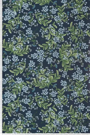 Nouvelle Collection Papier peint Fleurs Myosotis bleu nuit - Rifle Paper Co. 2 de York (Initiales) Réf. INI-RP7385