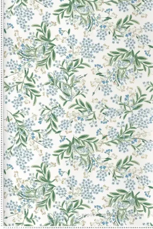 Prix Choc Papier peint Fleurs Myosotis vert bleu doré - Rifle Paper Co. 2 de York (Initiales) Réf. INI-RP7382