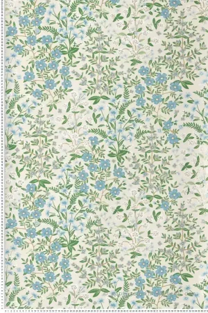 Commande En Gros Papier peint Jardin Sauvage Fleuri beige bleu doré - Rifle Paper Co. 2 de York (Initiales) Réf. INI-RP7375