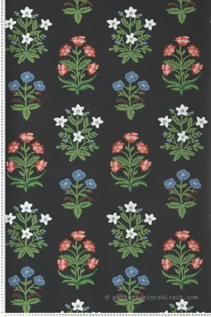 Satisfait Ou Remboursé Papier peint Bouquet Fleuri noir doré - Rifle Paper Co. 2 de York (Initiales) Réf. INI-RP7348