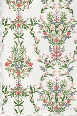 Papier peint Oiseau Grue Luxembourg multicolore blanc - Rifle Paper Co. 2 de York (Initiales) Réf. INI-RP7328 Achetez Aujourd'hui