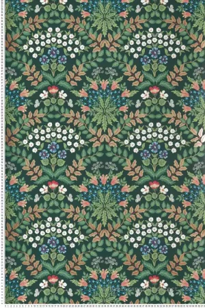 Prix Bas Papier peint Pensée et Fleur Sauvage vert sapin doré - Rifle Paper Co. 2 de York (Initiales) Réf. INI-RP7322