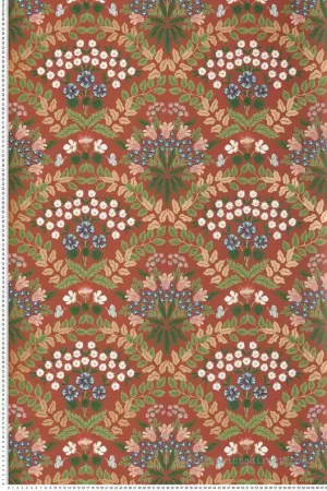 Papier peint Pensée et Fleur Sauvage terracotta doré - Rifle Paper Co. 2 de York (Initiales) Réf. INI-RP7320 Paiement Sécurisé