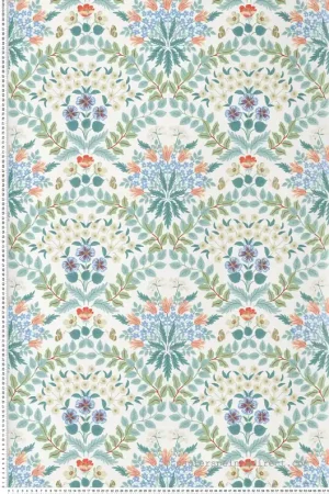 Papier peint Pensée et Fleur Sauvage bleu blanc doré - Rifle Paper Co. 2 de York (Initiales) Réf. INI-RP7319 Paiement Sécurisé