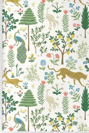 Vente Flash Papier peint Forêt Animaux Ménagerie multicolore blanc - Rifle Paper Co. 2 de York (Initiales) Réf. INI-RP7305