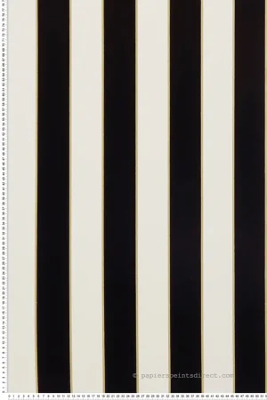 Expédié Aujourd'hui Papier peint Rayure Velours noir écru - Regency Stripe d‘Osborne & Little Réf. OSB-W7780-19