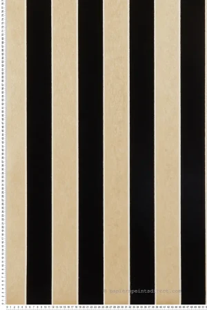 Vente Flash Papier peint Rayure Velours noir mordoré - Regency Stripe d‘Osborne & Little Réf. OSB-W7780-18
