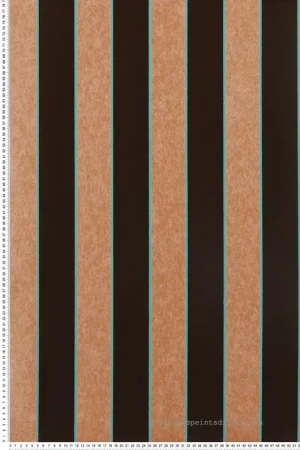 Papier peint Rayure Velours marron rose - Regency Stripe d‘Osborne & Little Réf. OSB-W7780-16 Solde