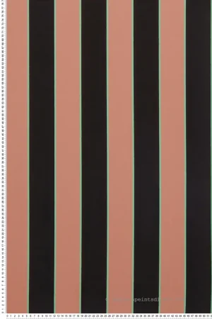 Prix Choc Papier peint Rayure Velours terracotta noir - Regency Stripe d‘Osborne & Little Réf. OSB-W7780-15