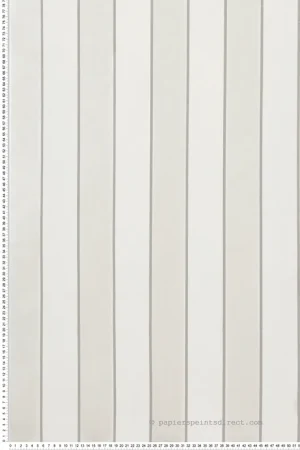 Marque Papier peint Rayure Velours blanc nacré - Regency Stripe d‘Osborne & Little Réf. OSB-W7780-09
