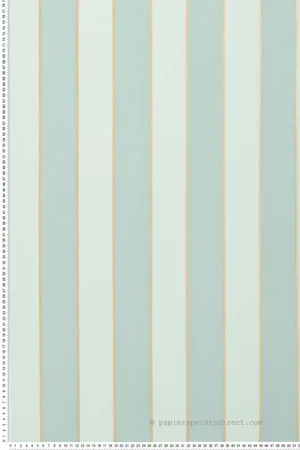 Expédié Aujourd'hui Papier peint Rayure Velours vert opaline doré - Regency Stripe d‘Osborne & Little Réf. OSB-W7780-08