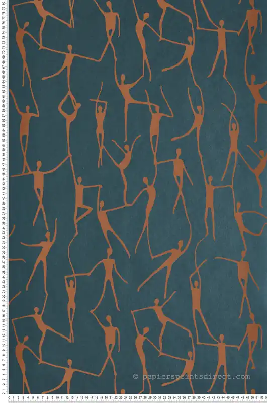 Expédition Rapide Papier peint Original Danse Alberto camel bleu métallisé - Iconic de Casadéco Réf. CONI88426727